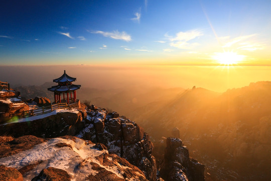 崂山 崂山风光 唯美夕阳 夕阳