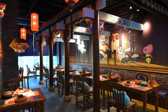 特色餐厅 中国元素 卡通