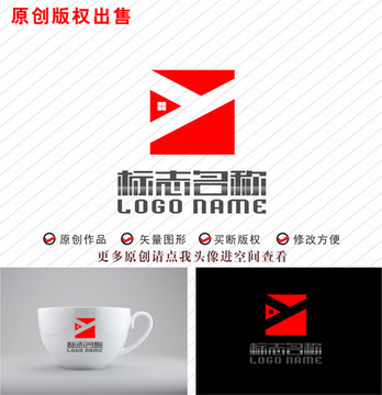 Y字母标志装饰logo