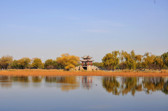 北京颐和园之西堤秋色