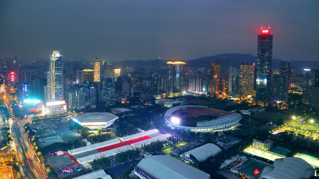 广州城市建筑风光夜景