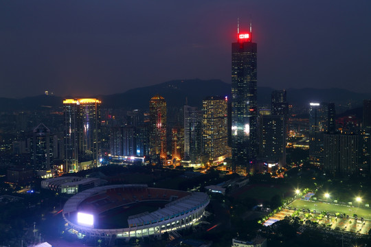 广州城市建筑风光夜景