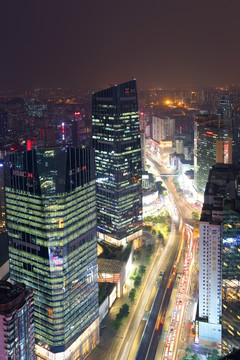 广州城市建筑风光夜景