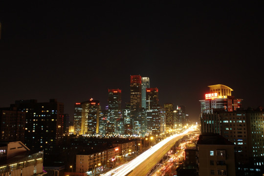 北京国贸城市夜景