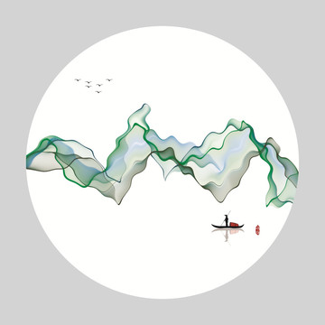 中國風(fēng)山水裝飾畫
