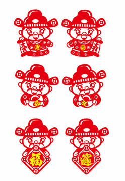 卡通財(cái)神對貼