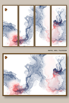 新中式客廳沙發(fā)水墨畫
