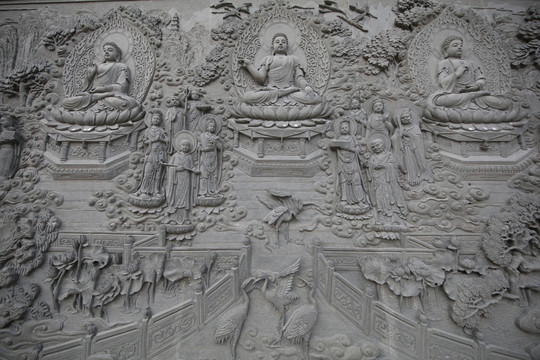 东方三圣佛祖浮雕