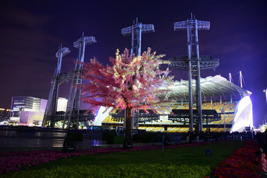 花城广场灯光建筑