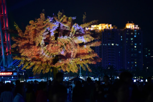 花城广场灯光建筑