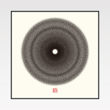 新中式禪意水墨線(xiàn)條裝飾畫(huà) 塵世