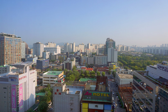 韩国水原城市风光 早晨