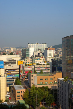 韩国水原城市风光 早晨