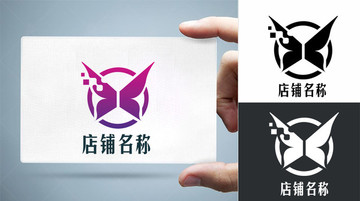 蝴蝶服裝女性logo商標(biāo)設(shè)計