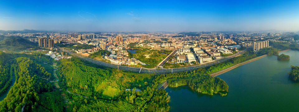 鸟瞰深圳龙华福城 观澜