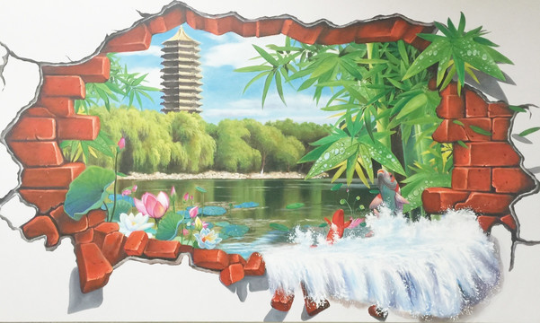 3D立體畫 湖畔 造夢(mèng)視界