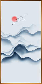 水墨遠(yuǎn)山 山水意境畫