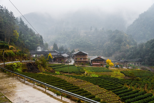 雨蒙蒙土家山村