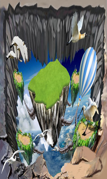 3D立體畫 瀑布 造夢視界