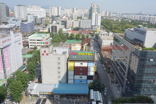 韩国水原城市风光 日景 俯拍