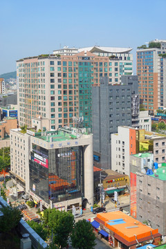 韩国水原城市风光 日景 俯拍