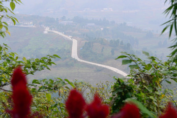 山区公路 山间道路 俯拍