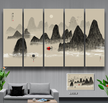 山水畫(huà)無(wú)框畫(huà)裝飾畫(huà)