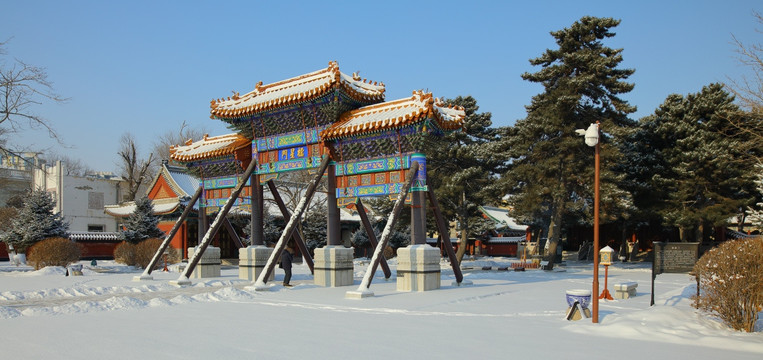 古建筑雪景 冰雪风光 雪景 冬