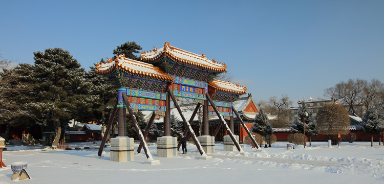 古建筑雪景 冰雪风光 雪景 冬