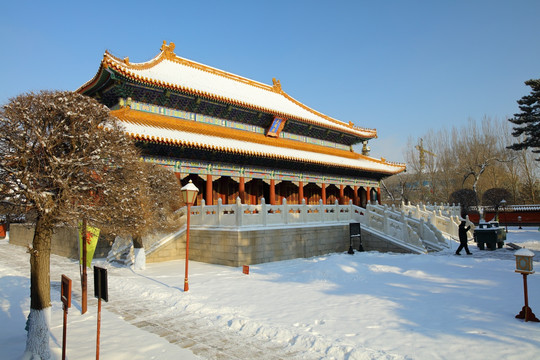 古建筑雪景 冰雪风光 雪景 冬