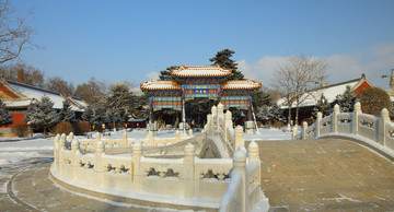 古建筑雪景 冰雪风光 雪景 冬