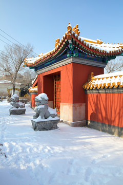 古建筑雪景 冰雪风光 雪景 冬