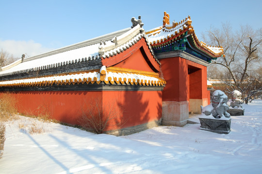 古建筑雪景 冰雪风光 雪景 冬