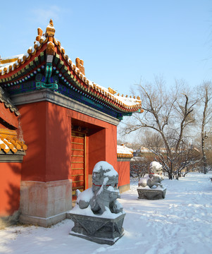 古建筑雪景 冰雪风光 雪景 冬