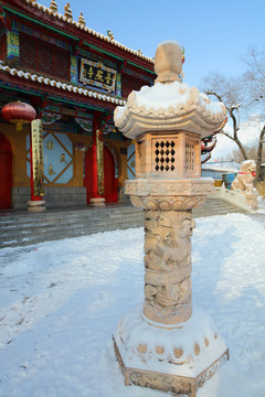 古建筑雪景 冰雪风光 雪景 冬