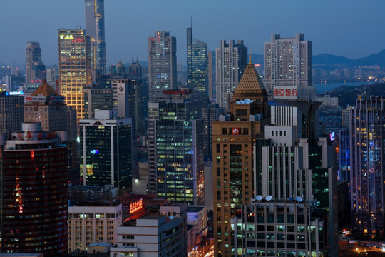 南京新街口城市建筑夜景