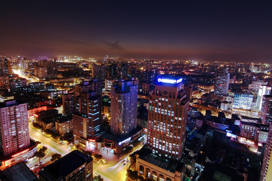 南京新街口城市建筑夜景