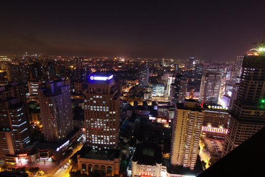 南京新街口城市建筑夜景