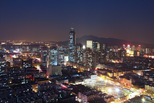 南京新街口城市建筑夜景