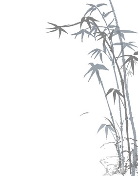 水墨竹子插畫