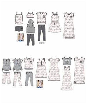 款式設(shè)計家居服女裝印花圖案