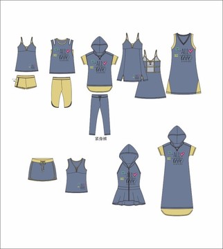 款式設計家居服女裝印花圖案