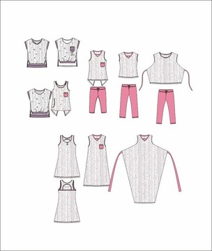 款式設計家居服女裝印花圖案