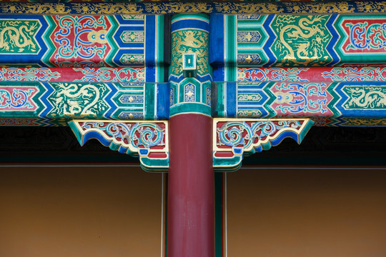 故宫 太和门 柱子 彩绘