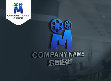 M字母 电影 视频 标志设计