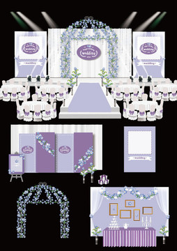 紫色梦幻浪漫主题婚礼效果图