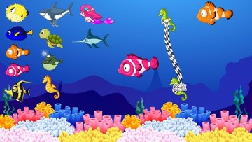 海底背景送魚動畫flash矢量