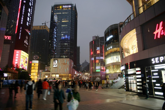 重庆解放碑商业中心夜景