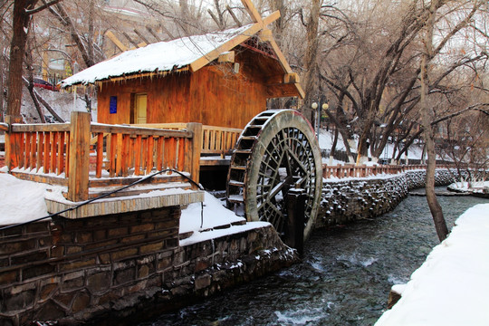 水磨雪景