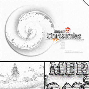 复古风圣诞雪丘螺旋创意海报